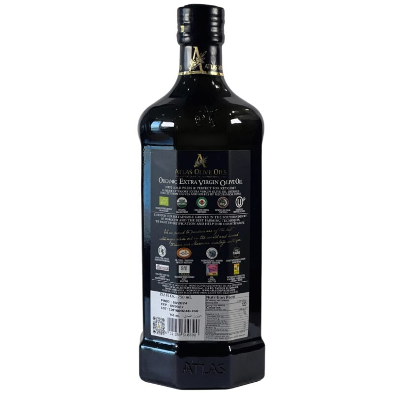 ATLAS - Organic Extra Virgin Olive Oil from Morocco (750 ml)