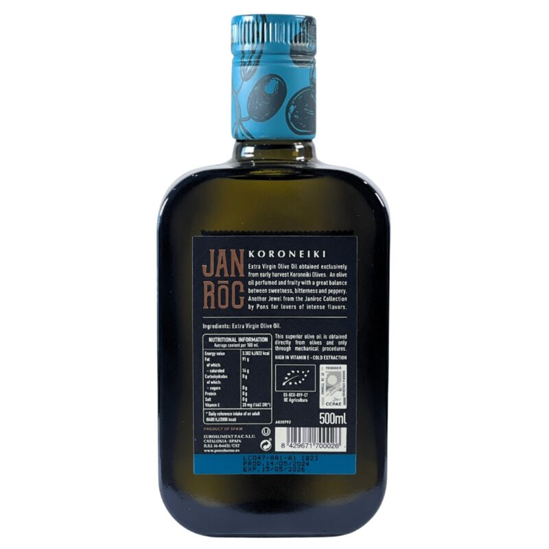Pons: Janiroc - Koroneiki Organic Extra Virgin Olive Oil from Spain (500 ml)
