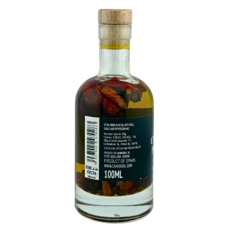Llàgrimes del Canigó: EVOO with Chilli, Garlic, Peppercorns (100 ml)