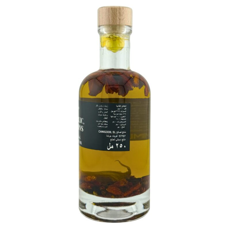 Llàgrimes del Canigó: EVOO with Chilli, Garlic, Peppercorns (250 ml)